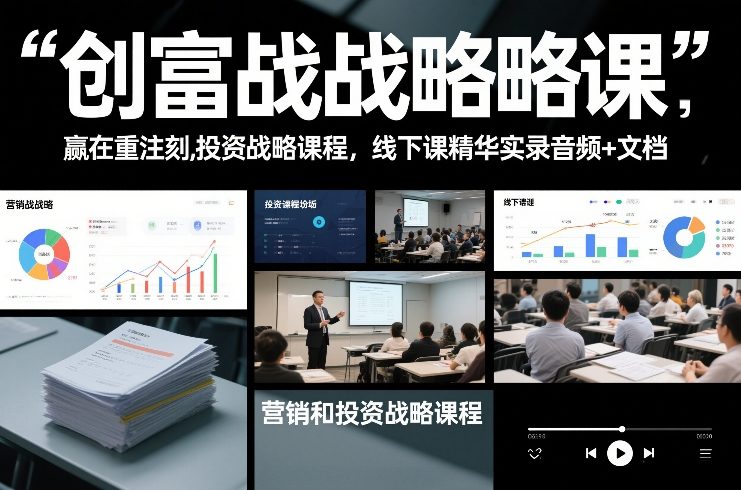 创富战略课,赢在重注时刻,营销和投资战略课程,线下课精华实录音频+文档-opc资源站