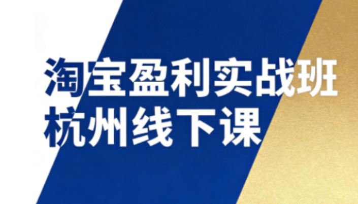 淘宝盈利实战班杭州线下课12月26-28日(音频+字幕)，帮你掌握SOP流程+12门核心技术-opc资源站