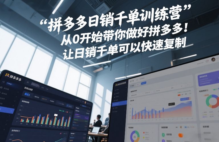 拼多多日销千单训练营,从0开始带你做好拼多多,让日销千单可以快速复制(更新26年1月)-opc资源站