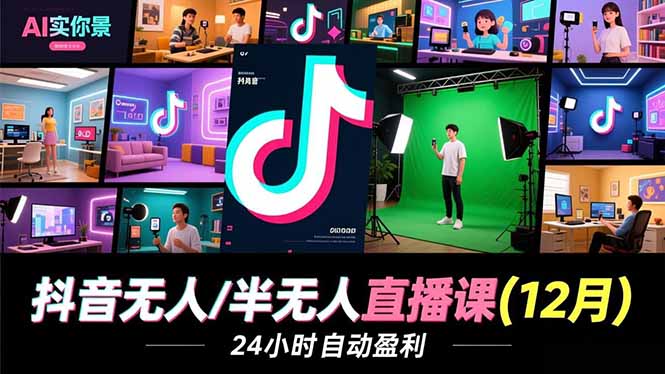 抖音无人/半无人直播课(12月-opc资源站