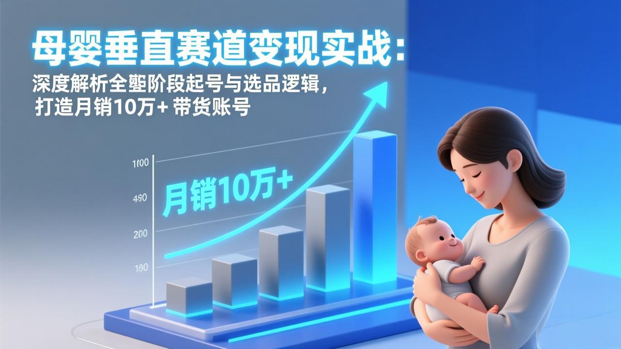 母婴垂直赛道变现实战:深度解析三大阶段起号与选品逻辑,打造月销10万+带货账号-opc资源站