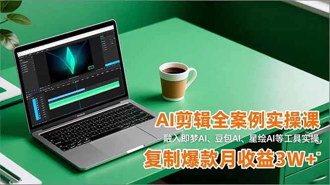 AI剪辑全案例实操课,融入即梦AI、豆包AI、星绘AI等工具实操,复制爆款月收益3W+-一个小目标资源站