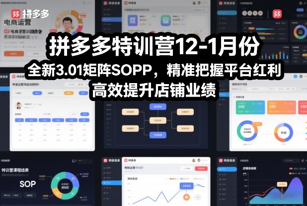 拼多多特训营12-1月份,全新3.01矩阵Sop,精准把握平台红利,高效提升店铺业绩-opc资源站