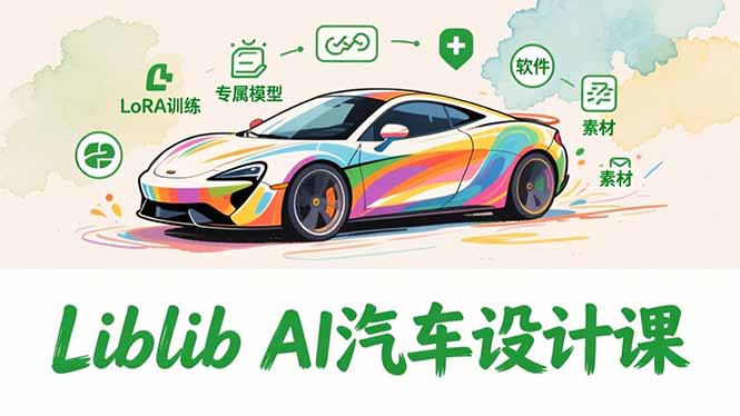 2025Liblib AI汽车设计课,文生图入门、LoRA训练、专属模型,快速上手【实战+解说+软件+素材】-opc资源站
