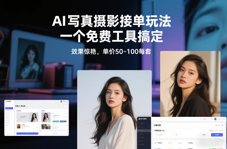 AI写真摄影接单玩法,一个免费工具搞定,效果惊艳,单价50-100每套-opc资源站