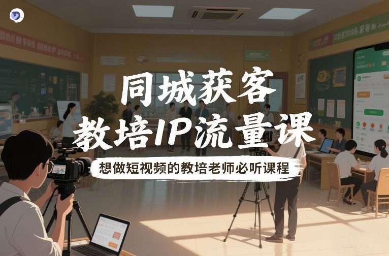 同城获客,教培IP流量课,想做短视频的教培老师必听课程-opc资源站