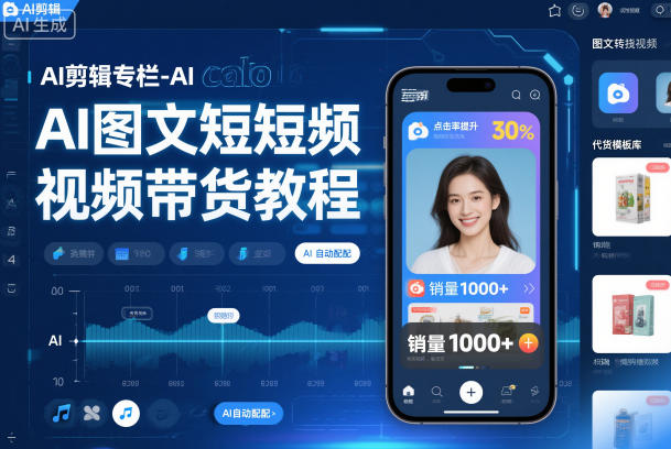 AI剪辑专栏-AI图文短视频带货教程-opc资源站