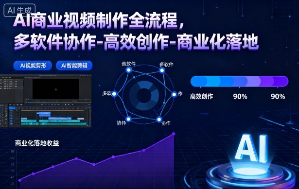 AI商业视频制作全流程2期，多软件协作-高效创作-商业化落地(更新)-opc资源站