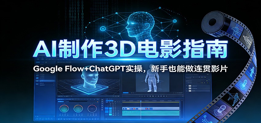 AI制作3D电影指南:Google Flow+ChatGPT实操,新手也能做连贯影片-一个小目标资源站