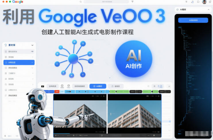 利l用Google Veo 3创建人工智能AI生成式电影制作课程,使用人工智能的力量创建令人惊叹的视频-opc资源站