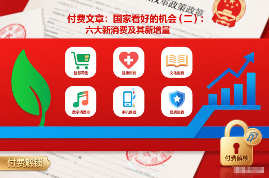 付费文章:国家看好的机会(二):六大新消费及其新增量-opc资源站