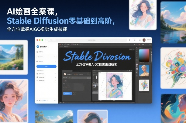AI绘画全案课，Stable Diffusion零基础到高阶，全方位掌握AIGC视觉生成技能-opc资源站