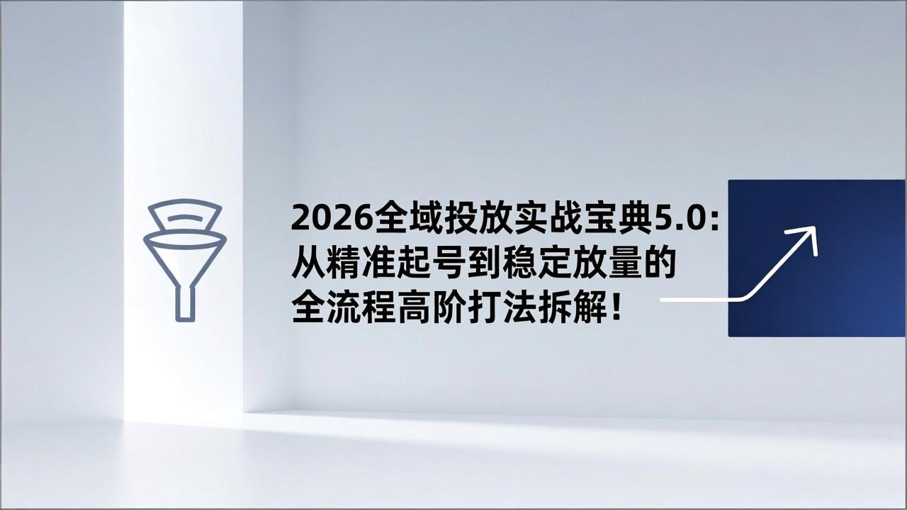 2026全域投放实战宝典5.0：从精准起号到稳定放量的全流程高阶打法拆解！-opc资源站