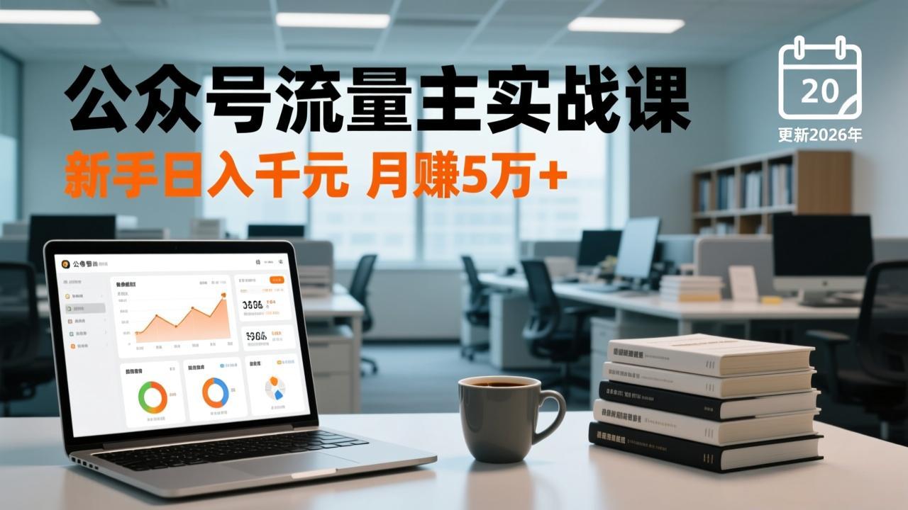 公众号流量主实战课,爆文写作、流量池运营、多平台分发,新手日入千元月赚5万+更新2026年-一个小目标资源站