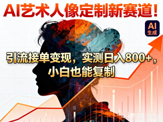 AI艺术人像定制新赛道！引流接单变现，实测日入8张+，小白也能复制-opc资源站