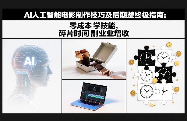 AI人工智能电影制作技巧及后期完整终极指南:零成本学技能,碎片时间副业增收-一个小目标资源站