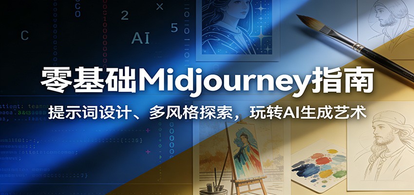 零基础Midjourney指南：提示词设计、多风格探索，玩转AI生成艺术-opc资源站