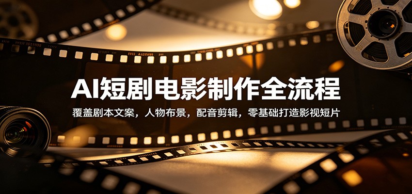 AI短剧电影制作全流程：覆盖剧本文案，人物布景，配音剪辑，零基础打造影视短片-一个小目标资源站