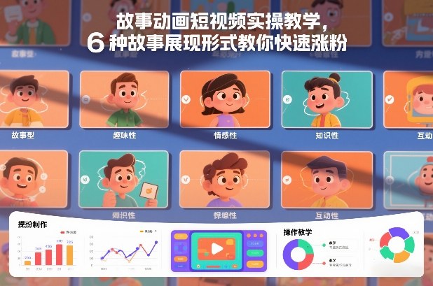 故事动画短视频实操教学，6种故事展现形式教你快速涨粉-opc资源站