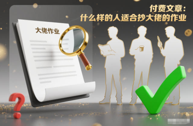付费文章:什么样的人适合抄大佬的作业?-opc资源站