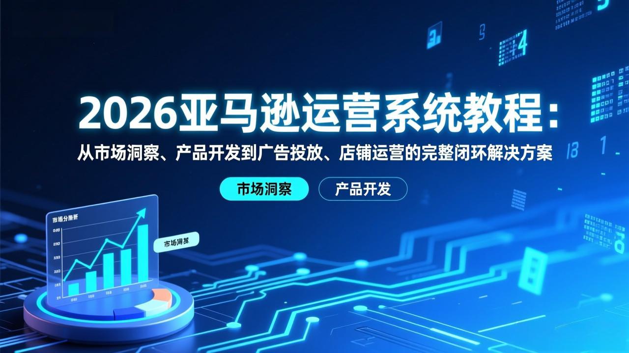 2026亚马逊运营系统教程:从市场洞察、产品开发到广告投放、店铺运营的完整闭环解决方案-opc资源站