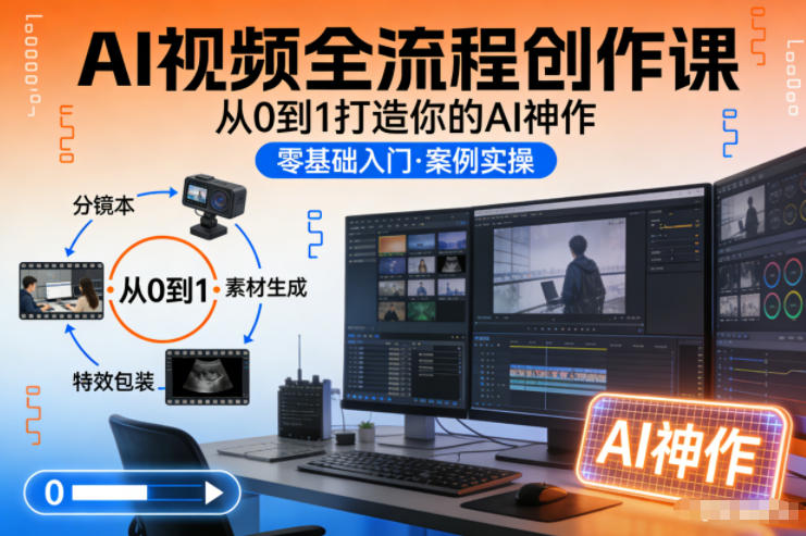 AI视频全流程创作课,从0到1打造你的AI神作-opc资源站
