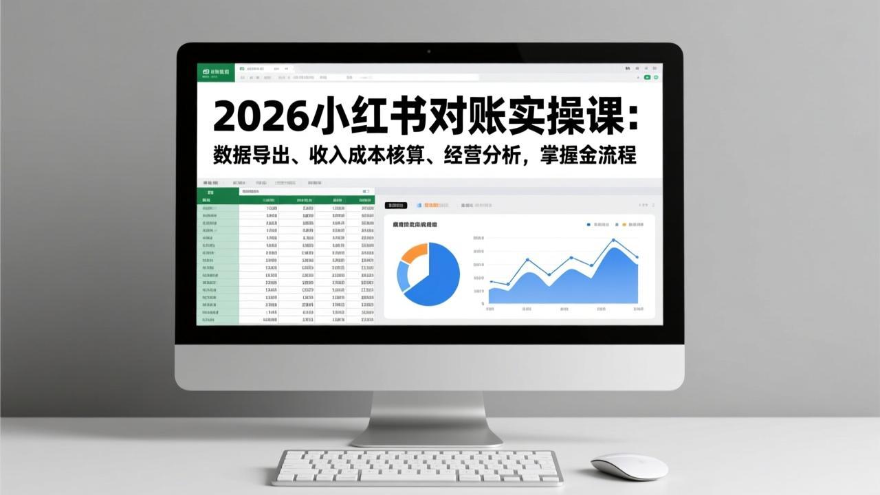 2026小红书对账实操课：数据导出、收入成本核算、经营分析，掌握全流程-opc资源站