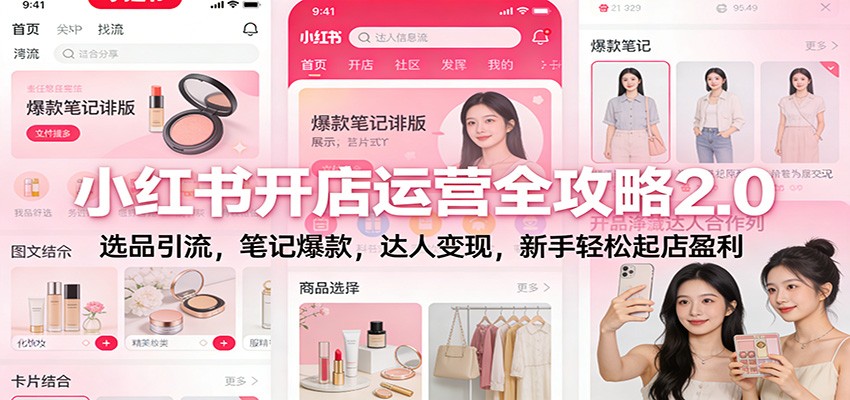 小红书开店运营全攻略2.0:选品引流,笔记爆款,达人变现,新手轻松起店盈利-opc资源站