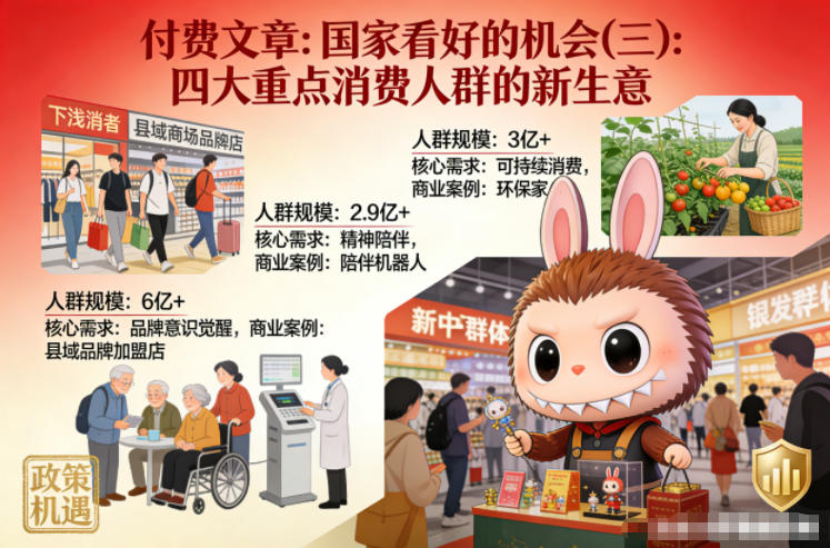 付费文章:国家看好的机会(三):四大重点消 费人群的新生意-opc资源站