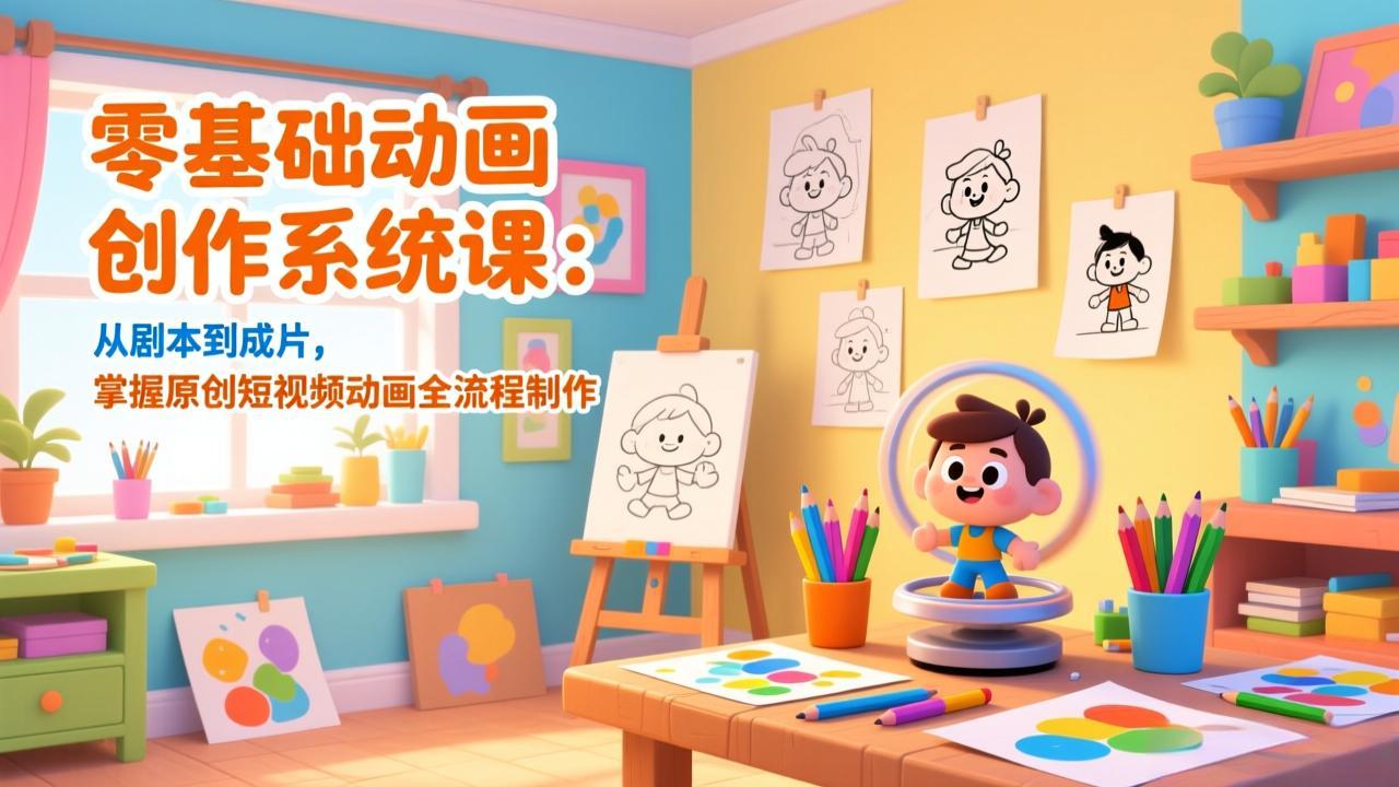 零基础动画创作系统课:从剧本到成片,掌握原创短视频动画全流程制作-opc资源站