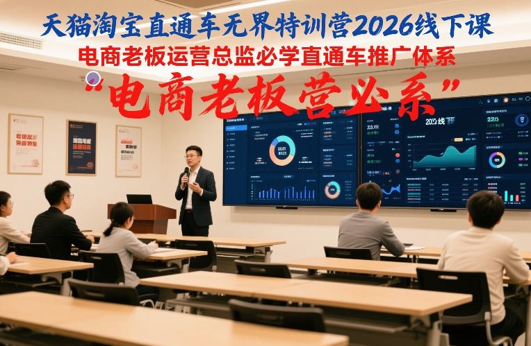 天猫淘宝直通车无界特训营2026线下课,电商老板运营总监必学直通车推广体系-opc资源站