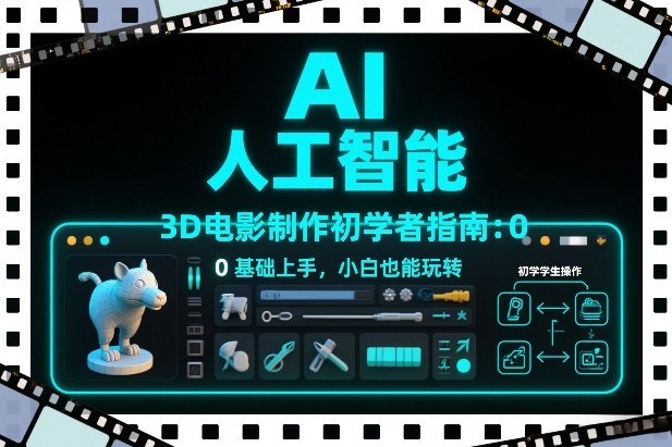AI人工智能3D电影制作初学者指南：0基础上手，小白也能玩转-opc资源站