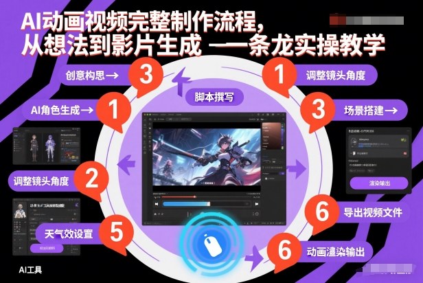 AI动画视频完整制作流程,从想法到影片生成一条龙实操教学-opc资源站