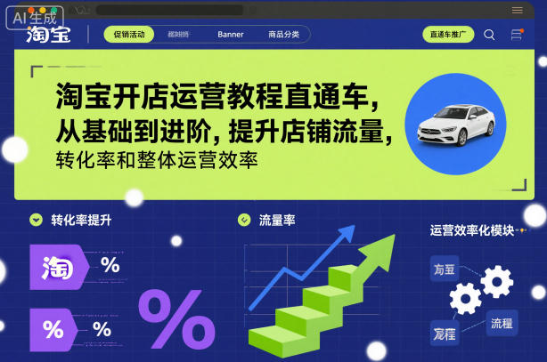 淘宝开店运营教程直通车,从基础到进阶,提升店铺流量,转化率和整体运营效率(更新26年1月)-opc资源站