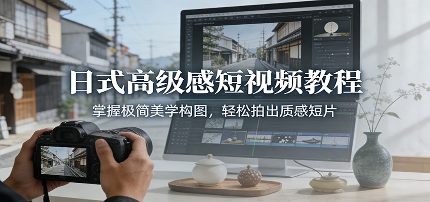 日式高级感短视频教程:掌握极简美学构图,轻松拍出质感短片-opc资源站