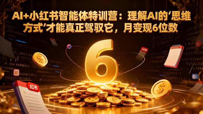 AI+小红书智能体特训营2.0：理解AI的思维方式才能真正驾驭它，月变现6位数(更新-结营课-opc资源站
