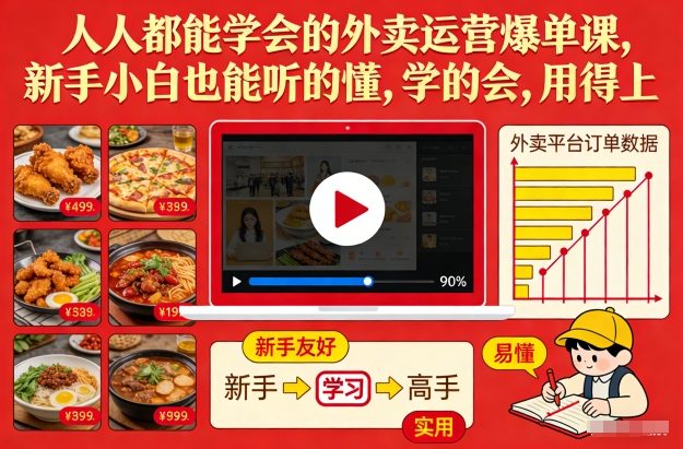 人人都能学会的外卖运营爆单课，新手小白也能听的懂，学的会，用得上-一个小目标资源站