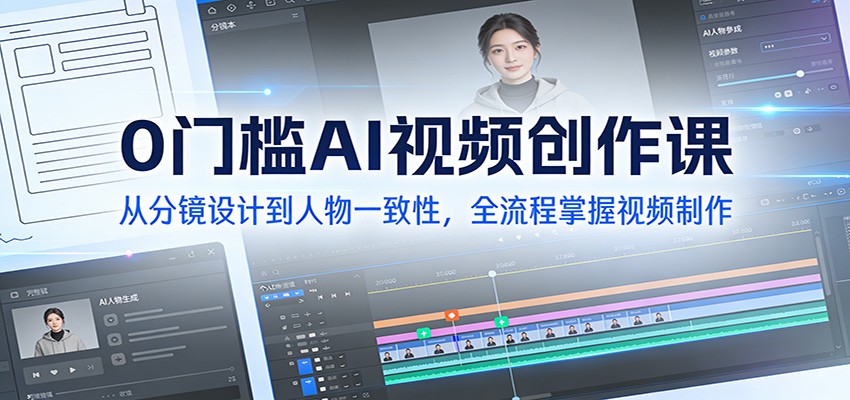 0门槛AI视频创作课：从分镜设计到人物一致性，全流程掌握视频制作-一个小目标资源站