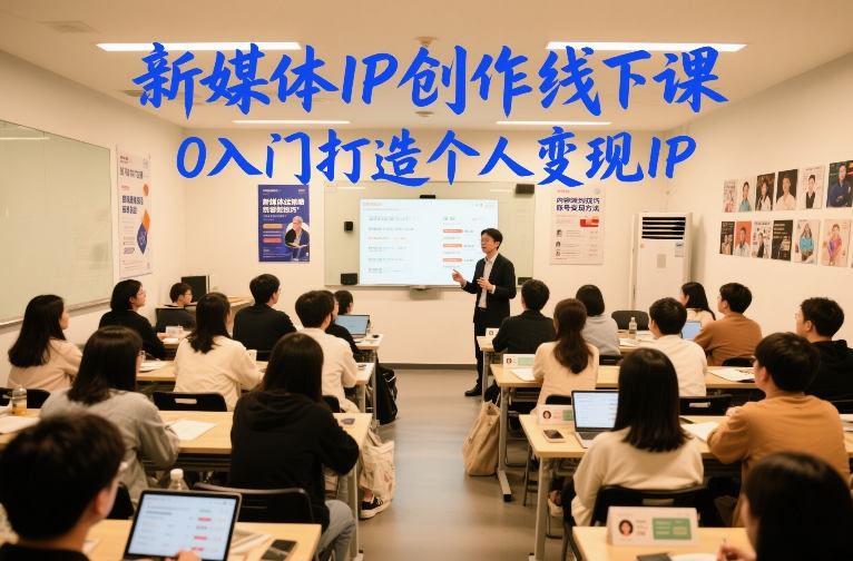新媒体IP创作线下课,0入门打造个人变现IP-opc资源站