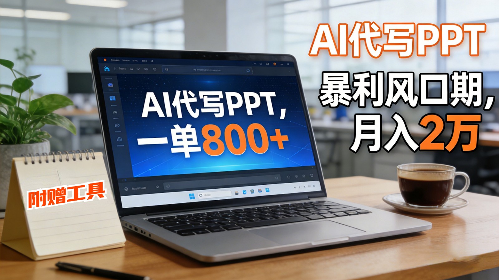 AI 代写做 PPT！一单狂赚 800+，风口期月入 2 万(工具 + 提示词直接送)-opc资源站