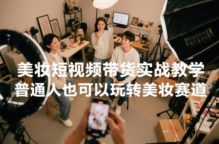 美妆短视频带货实战教学,普通人也可以玩转美妆赛道-opc资源站
