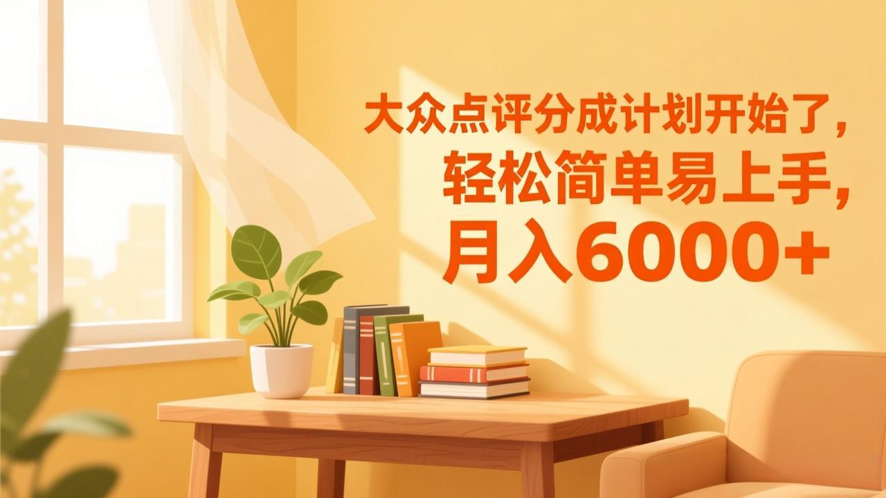 大众点评分成计划开始了,轻松简单易上手,月入6000+-一个小目标资源站