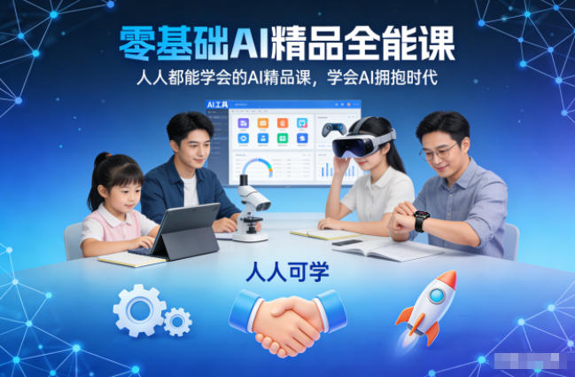 零基础AI精品全能课，人人都能学会的AI精品课，学会AI拥抱时代-opc资源站