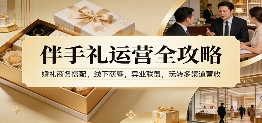 伴手礼运营全攻略：婚礼商务搭配，线下获客，异业联盟，玩转多渠道营收-opc资源站