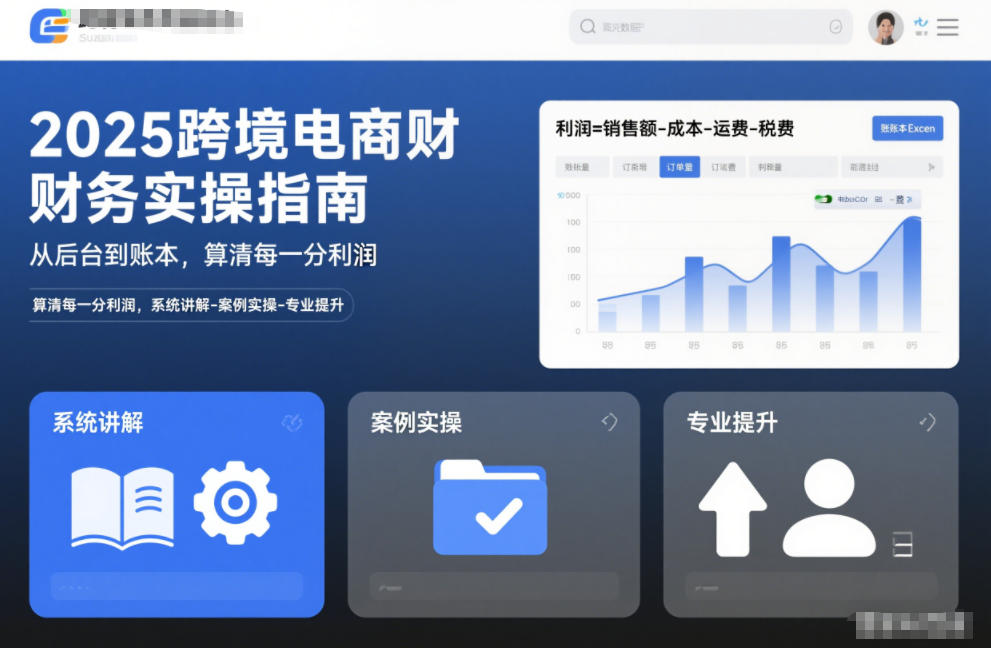 2025跨境电商财务实操指南，从后台到账本，算清每一分利润，系统讲解-案例实操-专业提升-一个小目标资源站