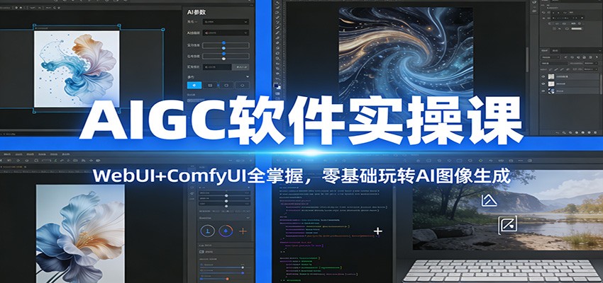 AIGC软件实操课:WebUI+ComfyUI全掌握,零基础玩转AI图像生成-opc资源站