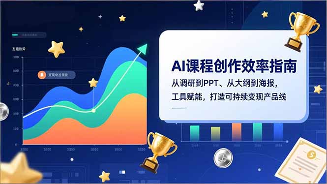 AI课程创作效率指南，从调研到PPT、从大纲到海报，工具赋能，打造可持续变现产品线-一个小目标资源站