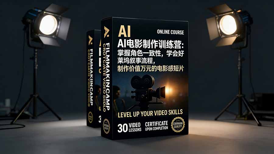 AI电影制作训练营：掌握角色一致性，学会好莱坞叙事流程，制作价值万元的电影感短片-opc资源站