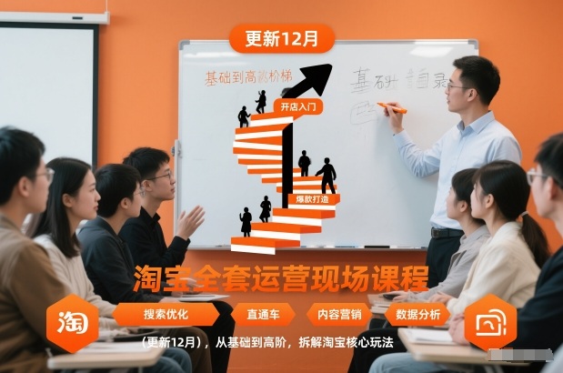 淘宝全套运营现场课程(更新26年1月),从基础到高阶,拆解淘宝核心玩法-opc资源站