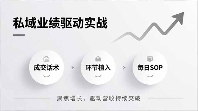 私域业绩驱动实战，成交话术、环节植入、每日SOP，聚焦增长，驱动营收持续突破-一个小目标资源站